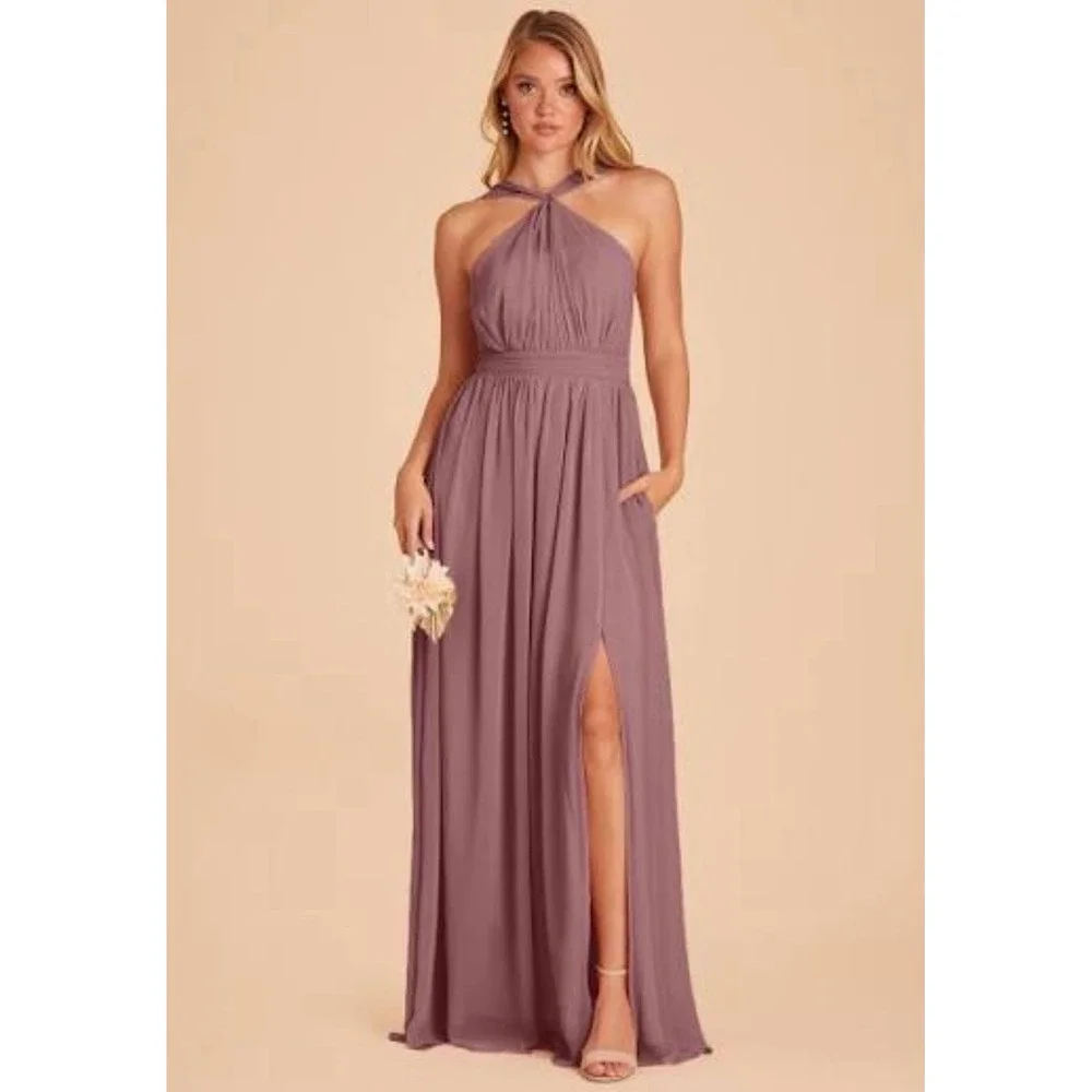 kiko dress birdy grey Dark Mauve Bridesmaid Dress Chiffon Size Small